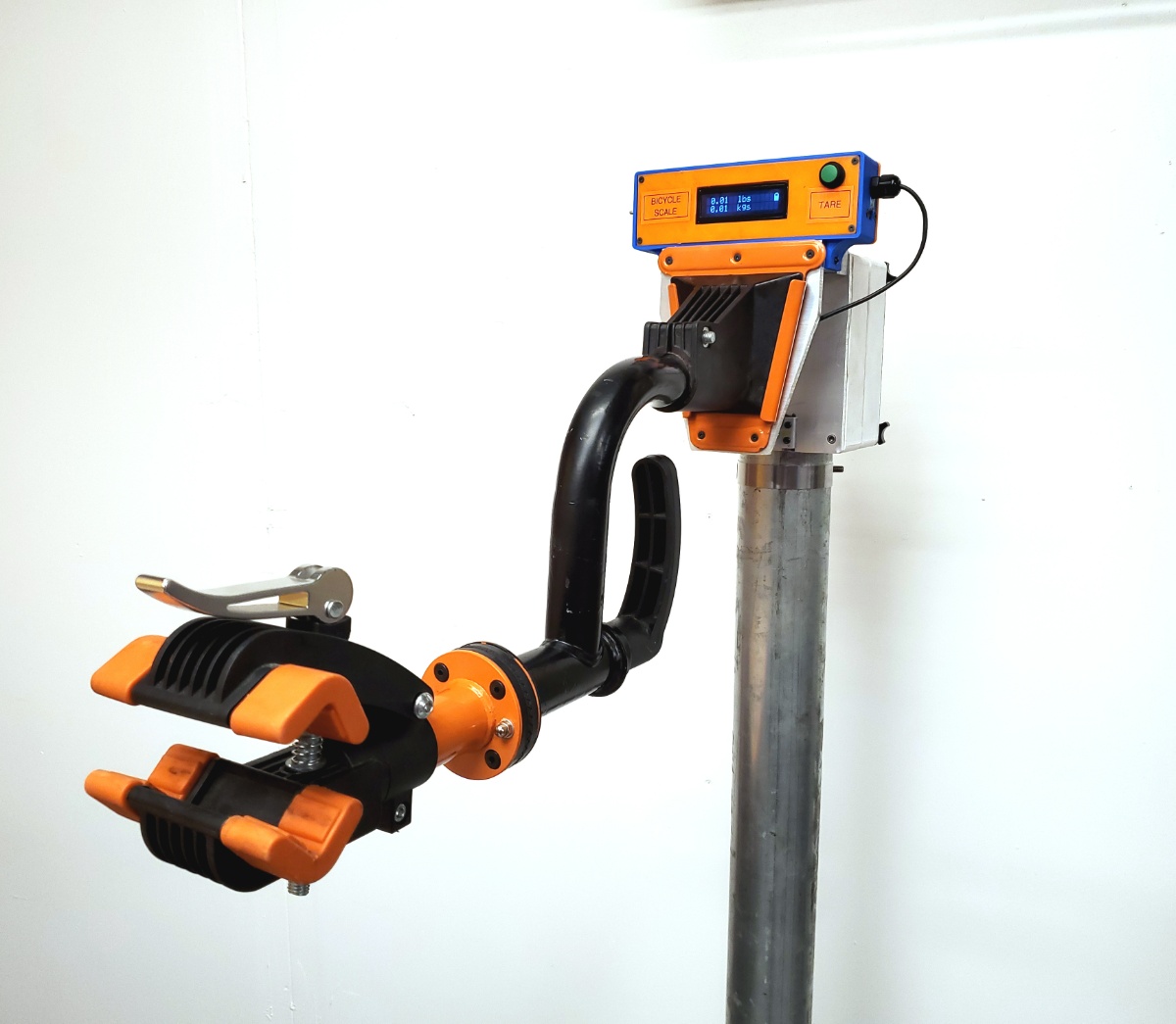DIY bike repair stand with scale