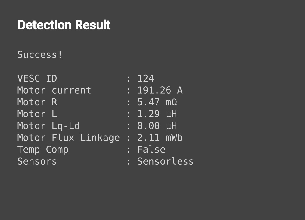 vesc settings
