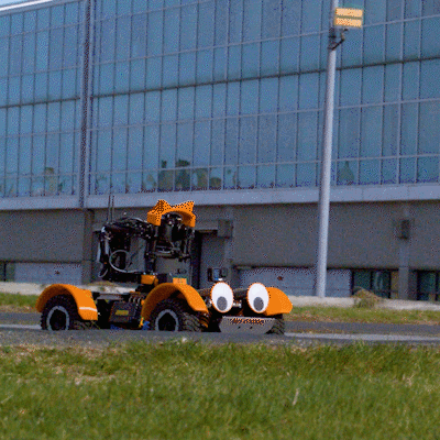 A robot camera running about
