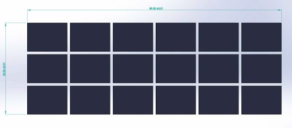 six by three solar cell map